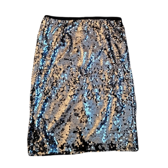 Carmen Marc Valvo Dresses & Skirts - NWT! Carmen Marc Valvo Black Silver Gunmetal Sequined Skirt 4